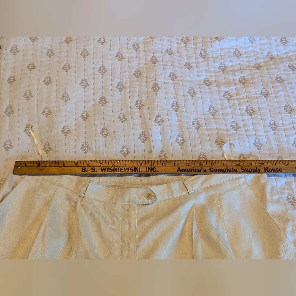 Lauren by Ralph Lauren linen lined cream pleater pants trousers slacks 2… - Picture 5 of 9